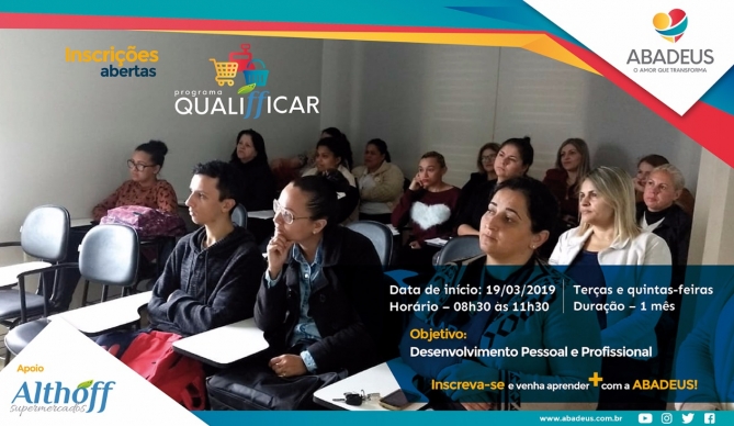 Estão abertas as inscrições para o Programa Qualifficar