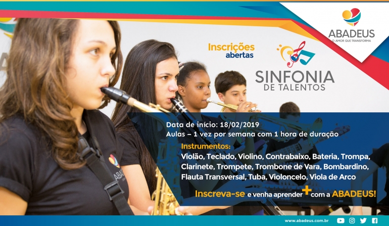 Inscrições abertas para aulas de Música